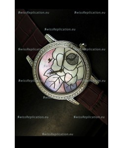 Jaeger LeCoultre Japanese Quartz Movement Ladies Watch - Brown Strap