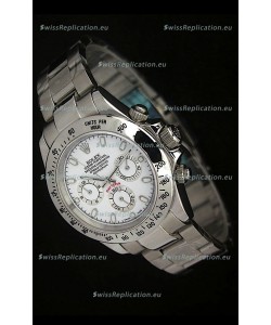 Rolex Daytona Japanese Replica Steel Watch in White Stick Hour Markers