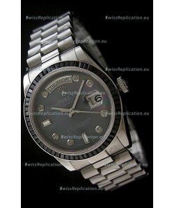 Rolex Day Date 2008 Swiss Replica Watch in Mop Black Dial