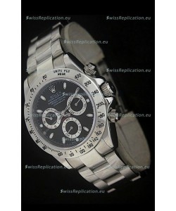 Rolex Daytona Japanese Replica Steel Watch in Black Dial