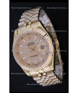 Rolex Datejust Japanese Replica Rose Gold Watch 