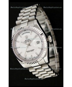 Rolex Day Date Just Japanese Replica Silver White Watch 