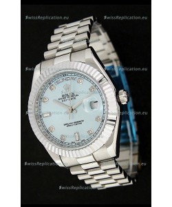 Rolex Oyster Perpetual Day Date Swiss Replica Watch in Light Green Dial