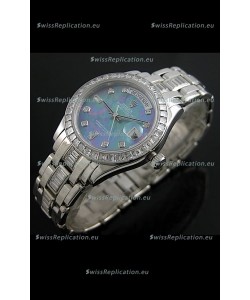 Rolex Oyster Perpetual Day Date Swiss Replica Watch in Blue Mother of Pearl Dial 