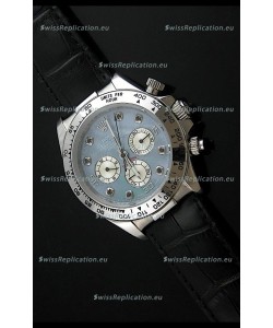 Rolex Daytona Japanese Replica Steel Watch in Light Blue Dial