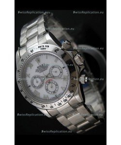 Rolex Daytona Japanese Replica Steel Watch in White Dial