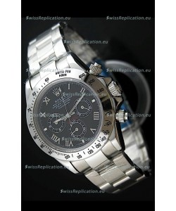 Rolex Daytona Japanese Replica Steel Watch in Black Dial