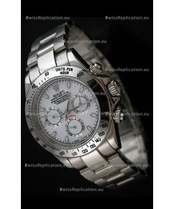 Rolex Daytona Japanese Replica Steel Watch in White Dial