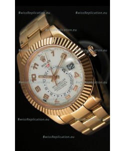 Rolex Sky-Dweller 18K Rose Gold Watch in White Dial Arabic Numerals