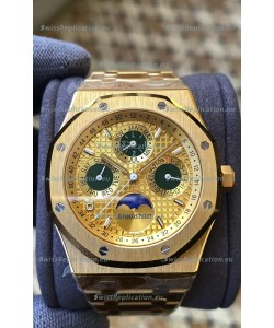 Audemars Piguet Royal Oak Perpetual Calendar Swiss Replica 904L Steel in Yellow Gold Casing