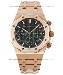 Audemars Piguet Royal Oak Chronograph 1:1 Mirror Replica - Rose Gold Casing Green Dial in 41MM