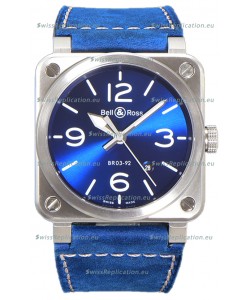 Bell and Ross BR03-A Blue Dial 904L Steel Swiss Replica Watch 