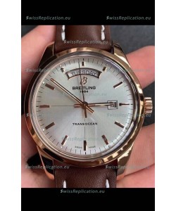 Breitling Transocean Day & Date Swiss Replica Watch in White Dial 1:1 Mirror Edition