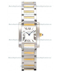Cartier Tank Francaise Yellow Gold Two Tone Swiss Quartz Replica Watch 25.70MM