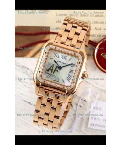 PANTHERE de Cartier Edition 27mm Pearl Dial 1:1 Mirror Swiss Watch Rose Gold Casing
