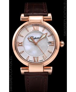 Chopard Imperiale White Dial Swiss Automatic Replica Watch in Rose Gold Case 904L Steel 