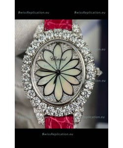 Chopard Super Clone L'Heure du Diamant Mossanites Steel Casing Watch 34MM