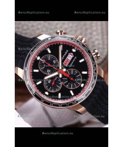 Chopard Classic Racing Chronograph 1:1 Mirror Replica Watch in Rose Gold Casing - Black Dial 