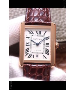Cartier Tank Solo Swiss Automatic Watch in Rose Gold Plating 31MM Wide 