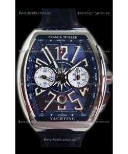 Franck Muller Vanguard Chronograph 904L Steel Blue Dial Swiss Watch 