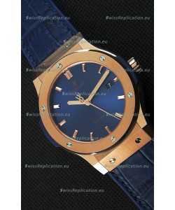 Hublot Classic Fusion Blue King Gold Swiss Replica Watch - 1:1 Mirror Replica
