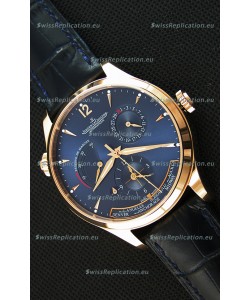 Jaeger LeCoultre Master Geographic Power Reserve Pink Gold Swiss Replica Watch 
