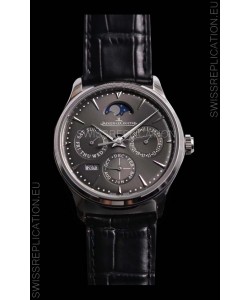 Jaeger LeCoultre Master Ultra Thin Perpetual Swiss Replica Watch in Grey Dial 