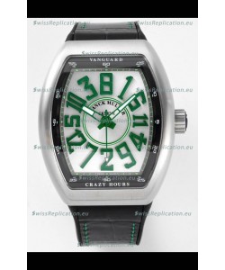 Franck Muller Vanguard Crazy Hours in Stainless Steel - White Dial Swiss Replica Watch 