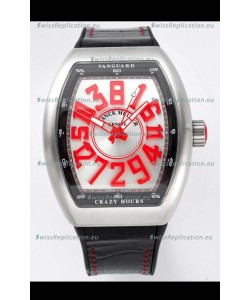 Franck Muller Vanguard Crazy Hours in Stainless Steel - White Dial Swiss Replica Watch 