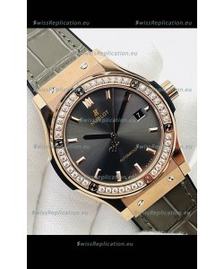 Hublot Classic Fusion Rose Gold Grey Dial Swiss Replica Watch 1:1 Mirror Quality 