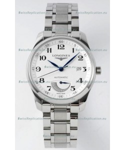 Longines Master Collection Automatic Power Reserve White Dial Swiss Replica Watch Steel Strap