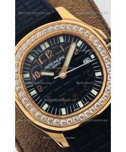 Patek Philippe Aquanaut 5067A Swiss Replica Watch in Yellow Gold Black Dial - 35MM