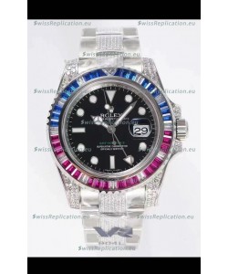 Rolex GMT Masters II Diamonds Swiss watch in 904L Case - 1:1 Mirror Quality