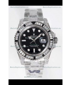 Rolex GMT Masters II Diamonds Swiss watch in 904L Case - 1:1 Mirror Quality