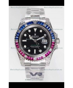 Rolex GMT Masters II Diamonds Swiss watch in 904L Case - 1:1 Mirror Quality