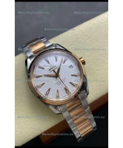 Omega Aqua Terra 150M White Dial 904L Two Tone Rose Gold Casing 1:1 Mirror Replica 41MM 