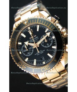Omega Seamaster Planet Ocean 600M Chronograph 1:1 Mirror Replica Pink Gold Watch 