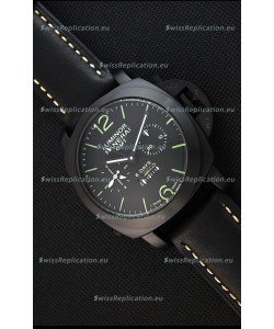 Panerai Luminor GMT 8 Days Power Reserve Japanese Replica PVD Case Watch