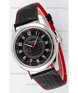 Patek Philippe Calatrava 6007 Black Dial Red Hands 904L Steel Casing 1:1 Mirror Replica Watch