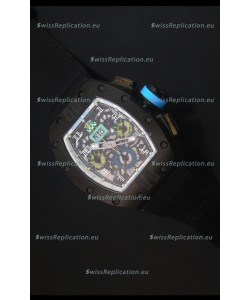 Richard Mille RM011 Filipe Massa PVD Swiss Replica Watch in Black Nylon Strap
