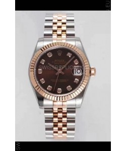 Rolex Datejust 31MM Cal.3135 Movement Swiss Replica Brown Dial Jubilee Strap - Ultimate 904L Steel Watch