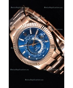 Rolex SkyDweller Swiss Watch in 18K Rose Gold Case - DIW Edition Deep Blue Dial 