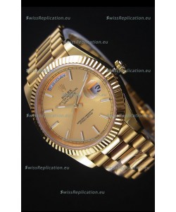 Rolex Day-Date Yellow Gold Replica Watch 40MM 2836-2 Swiss Movement