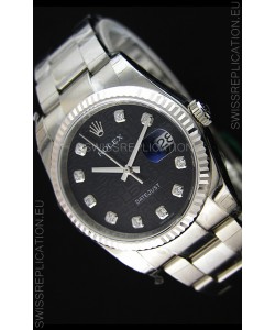 Rolex Datejust Japanese Replica Watch - Black Dial in 36MM with Oyster Strap