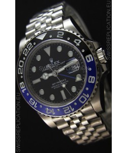 Rolex GMT Masters Batman Japanese Replica Movement Watch in Jubilee Strap 