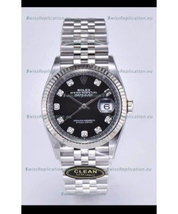 Rolex Datejust 126234 36MM Swiss Replica in 904L Steel in Black Dial 1:1 Mirror Replica