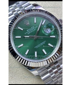 Rolex Datejust 41MM 126334 Swiss Replica in 904L Steel in Green Dial - 1:1 Mirror Replica