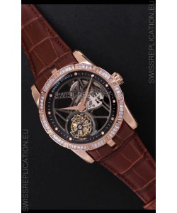 Roger Dubuis Excalibur Spider Flying Tourbillon Skeleton Rose Gold Titanium Casing 1:1 Mirror Swiss Watch