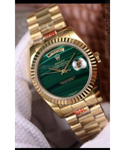 Rolex Day Date 18238 Presidential 18K Yellow Gold Watch 36MM - Malachite Dial 1:1 Mirror Quality Watch 