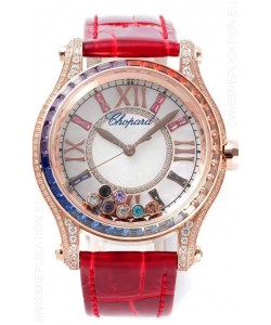 Chopard Happy Sport Swiss Automatic Replica Watch - Rose Gold Casing - 36MM Wide 